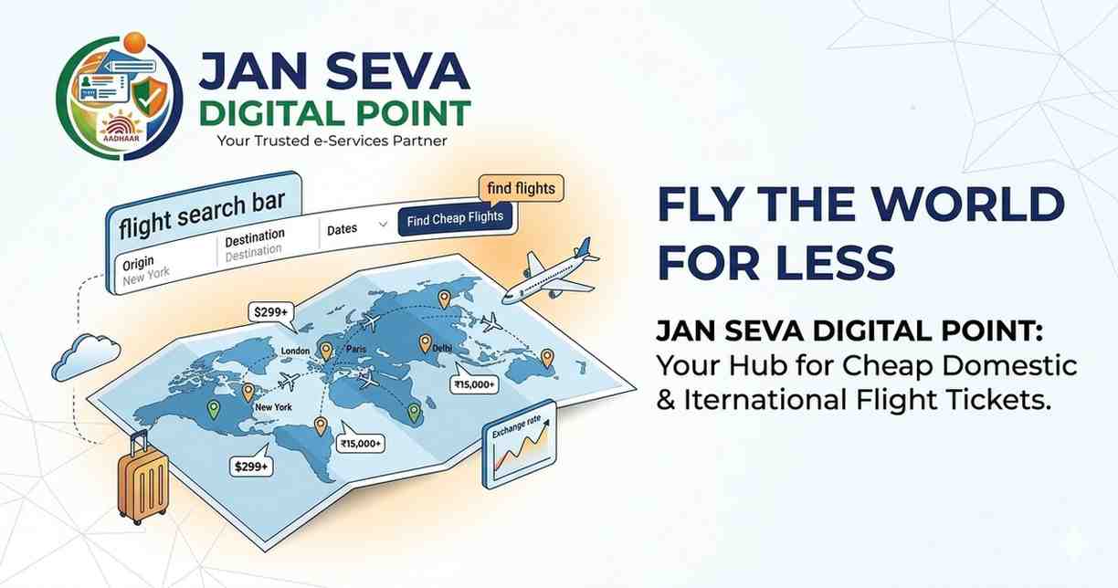 Cheap flights tickets in Brahmabarada at Jan Seva Digital Point – domestic and international flights